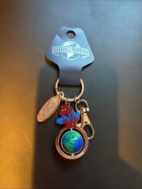 Universal Spider-Man Globe Spinner Keychain - Blue/Green/Red